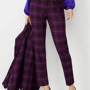 Ann Taylor Purple Plaid Cropped Pants